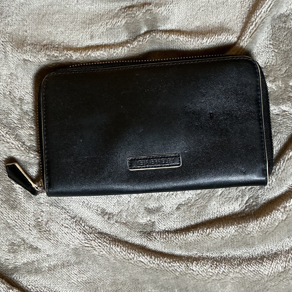 Vera Bradley Black Zip-Around  Wallet